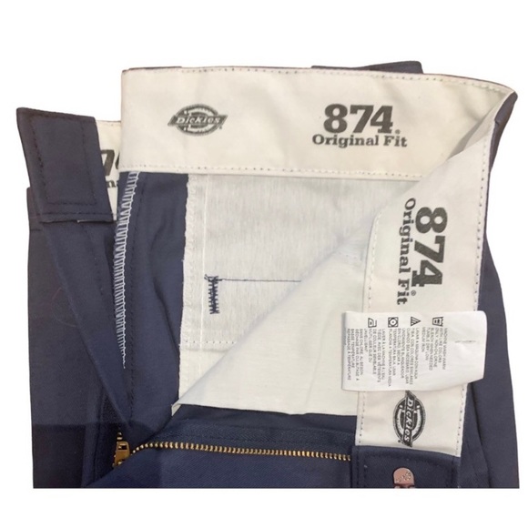 Dickie's 874 Original Work Pants Loose Fit Patchwork
Waist Cargo Pants Navy Blue - Picture 10 of 13